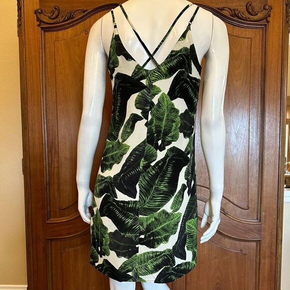 TOPSHOP Dress Palm Print Slip Dress Tropical Size 2P • BLOGGER FAVORITE • - Picture 6 of 14